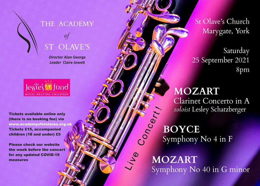 Academy of St Olave's concert poster