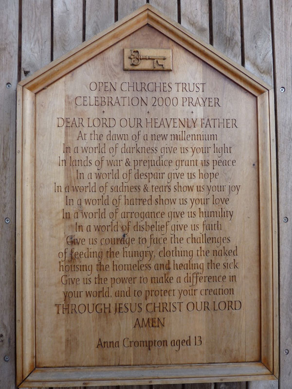 Remebrance - Millennium prayer in the chapel at the National Arboretum